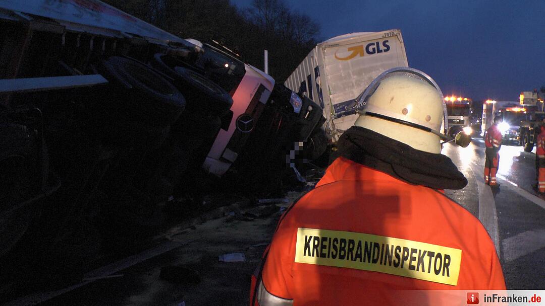 Lkw-Kollision auf A7 bei Wasserlosen