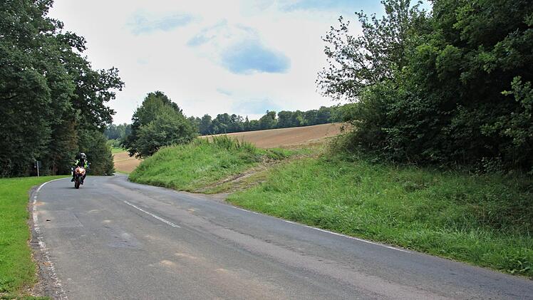 Eine Geländekuppe an der Kreisstraße HAS 51 zwischen Ebern und der Abzweigung nach Losbergsgereuth sorgt für Diskussionen zwischen der Stadt, dem Landratsamt und der Forstverwaltung. Foto: Helmut will