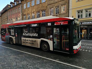 Bus, Stadtbus. Linienbus in Bamberg, Lange Stra&szlig;e