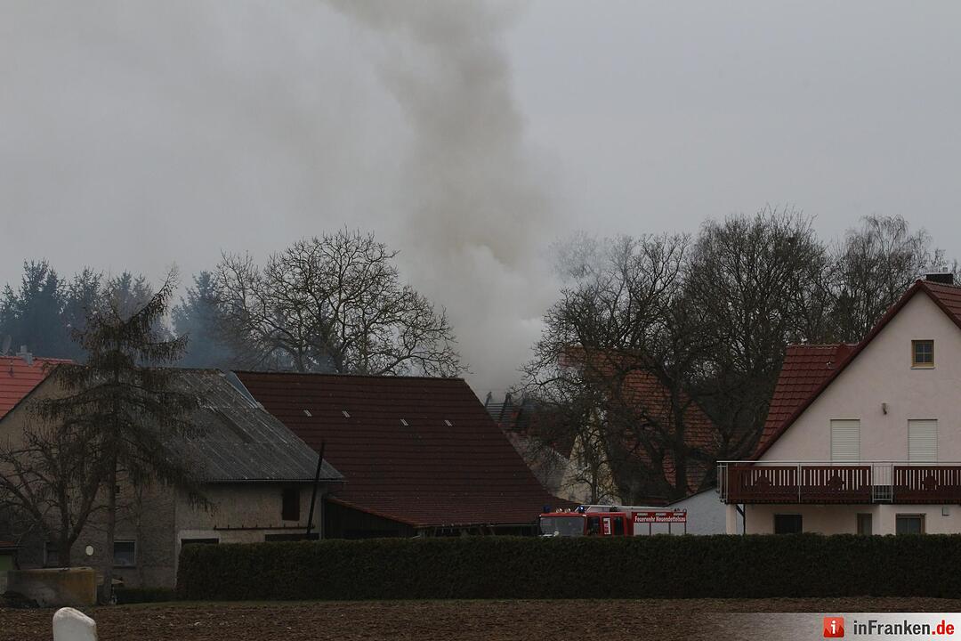 Dachstuhlvollbrand in Zandt bei Lichtenau