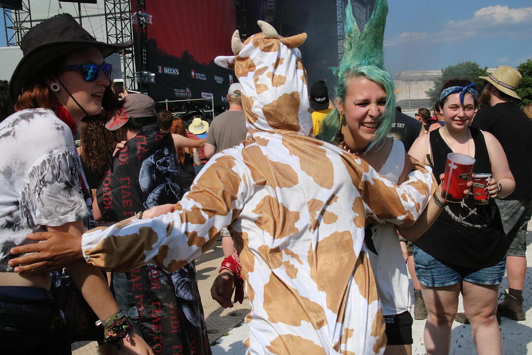 Halbnackt oder im Kostüm: Stimmung bei RIP 2017