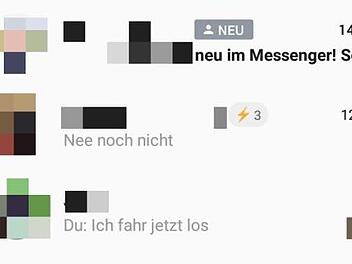 Er ist neu, er ist von Snapchat geklaut und er verrät einiges über das Chatverhalten des Nutzers: der gelbe Blitz. Bild: Screenshot