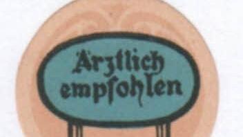 Das erste Edelherb-Etikett aus dem Jahre 1932 trug den Hinweis "ärztlich empfohlen". Foto: Helmut Geiger