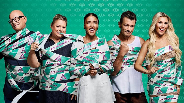 Neben Christina Dimitriou (Mitte) hoffen (von links) Michael Naseband, Karina2you, Achim Petry und Laura Blond, bei "PBB" punkten zu können.