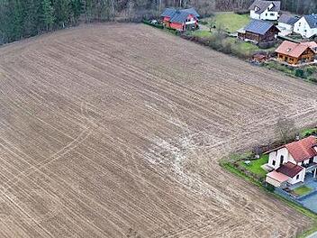 Das neue Wohngebiet "Steinachblick" im Redwitzer Gemeindeteil Trainau aus der Vogelperspektive Foto: privat