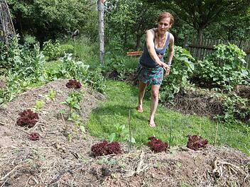 Inka Neff und ihre Sonnenfalle. Fotos: Barbara Herbst