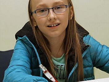 Die unterfränkische Mathematik-Siegerin Emelie Kraus (Grundschule Hofheim)  Foto: Günther Geiling