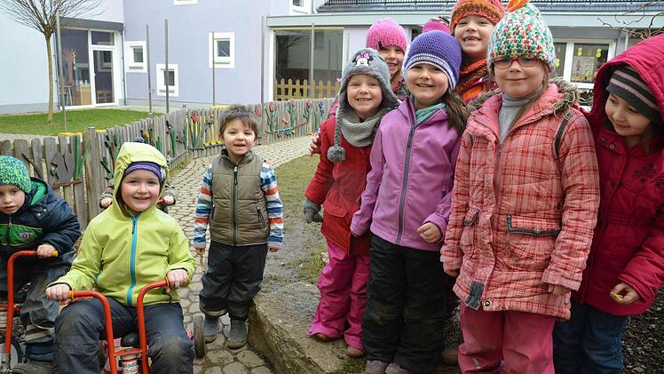 Aus der Pusteblume: (v.l.) Noel Männl, Paulina Geiger, Max Scheuerer, Alexa Geier, Sarah Göbel, Antonia Geiger, Ronja Feeser, Isabelle Schaupp und Adelina Günther.  Foto: Jana Keul