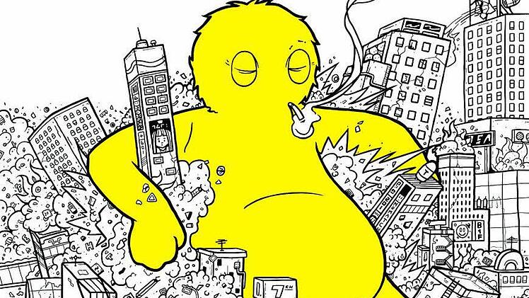 So hat Ralph Meidl seinen Comic-Helden "Jet Plastic" gezeichnet. Künstler aus aller Welt sollen eigene Episoden des coolen Monsters kreieren. Foto: Ralph Meidl