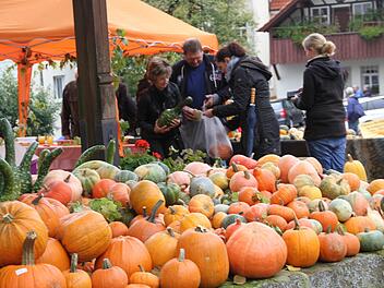 Auch wenn es in diesem Jahr an Obst mangelte, das Angebot an Kürbissen ließ keinen Wunsch offen.  Gerda Völk