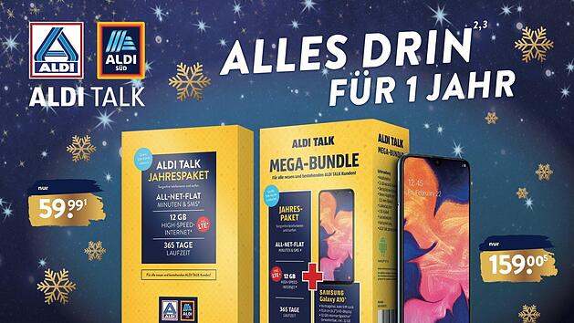 Das neue Aldi Talk Prepaid-Angebot ist zwar g&uuml;nstig, hat aber einen Haken. Foto:obs/ALDI