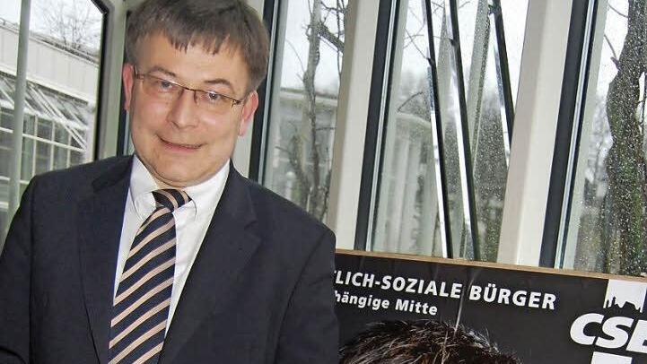 Christian Müller (CSB) ist einer von sieben Kandidaten, die sich um die Nachfolge von Oberbürgermeister Norbert Kastner bewerben. Gewählt wird am Sonntag, 16. März. Foto: Oliver Schmidt