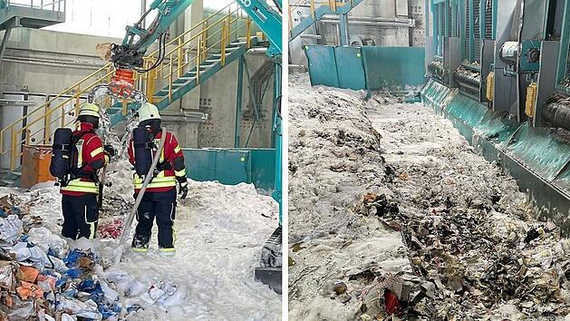 Knetzgau: Schaum-Meer in M&uuml;llsortieranlage - "Gro&szlig;aufgebot der Feuerwehr" alamiert