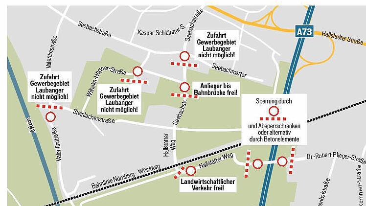 Das war die Sperrung während des Kreiselbaues, Grafik: FT