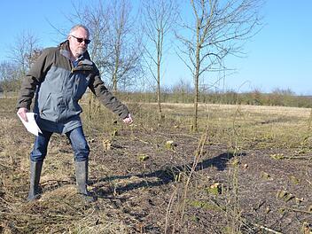 Frank Reißenweber (auf dem Foto in der Nähe von Meeder) erläuterte den Itzgründer Gemeinderäten das Maßnahmenpaket 2018/2019 des Landschaftspflegeverbandes. Foto: Rainer Lutz (CT-Archiv)