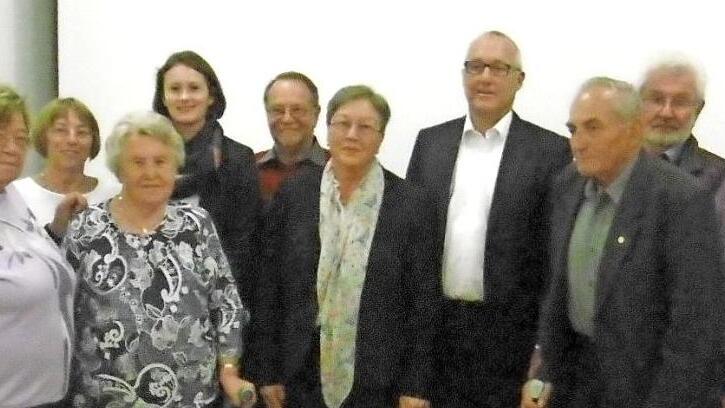 OB Andreas Starke, Vorstandsmitglieder und Geehrte beim VdK-Ortsverband Bamberg Süd Foto: p