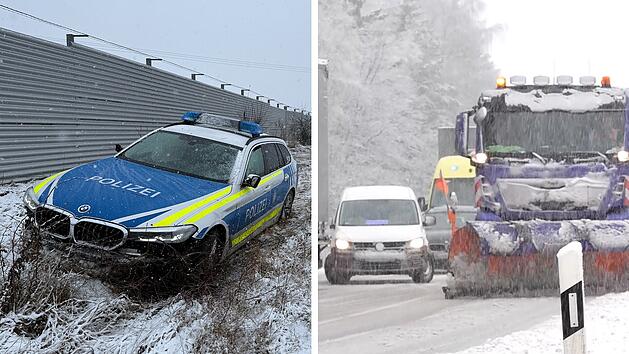 Schneechaos auf Autobahnen in Oberfranken: Unfälle, Verletzte, schlitternde Lkws