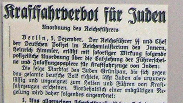 Kraftfahrverbot für Juden als Anordnung des Reichsführers - Anlass für die vom Bezirksamt Lichtenfels vollzogene Führerscheinaktion                                                      Foto:Klaus Oelzner