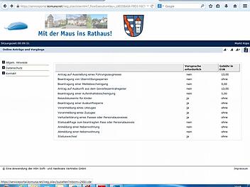 Im online Rathaus-Portal lassen sich unterschiedliche Anträge und Vorgänge beantragen.  Foto: Bildschirmfoto des Portals