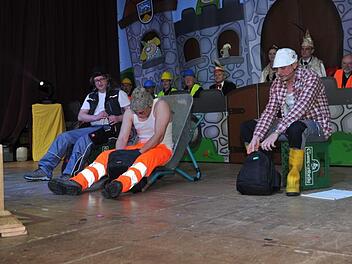 Das Trio "RMG" bei einem seiner legendären Auftritte als Bauarbeiter Foto: Heike Schülein