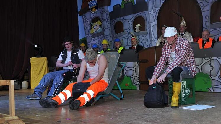 Das Trio "RMG" bei einem seiner legendären Auftritte als Bauarbeiter Foto: Heike Schülein