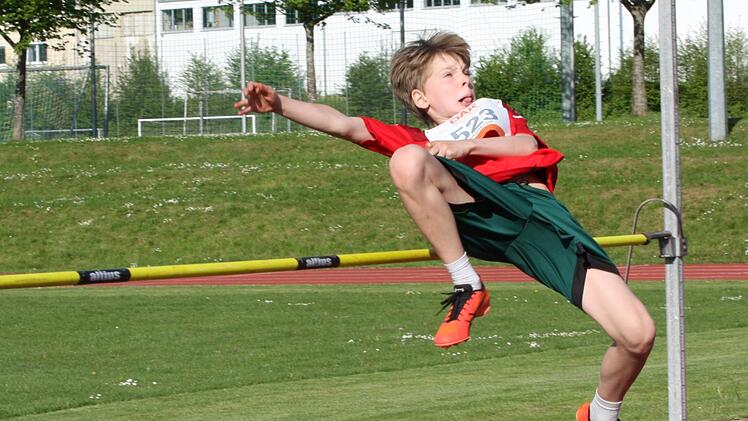 Max Granich vom TSV Oberthulba wurde in Güntersleben Unterfränkischer Meister im Vierkampf der Schüler.  Foto: Reinhold Nürnberger