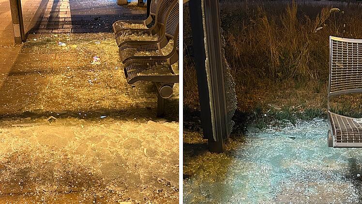 Sachbesch&auml;digung Wetterschutzhaus am Bahnhof Ro&szlig;tal