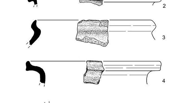 Mit Hilfe von Scherben gelang es den Wissenschaftlern, die Siedung zu datieren. Grafik: Universität Würzburg