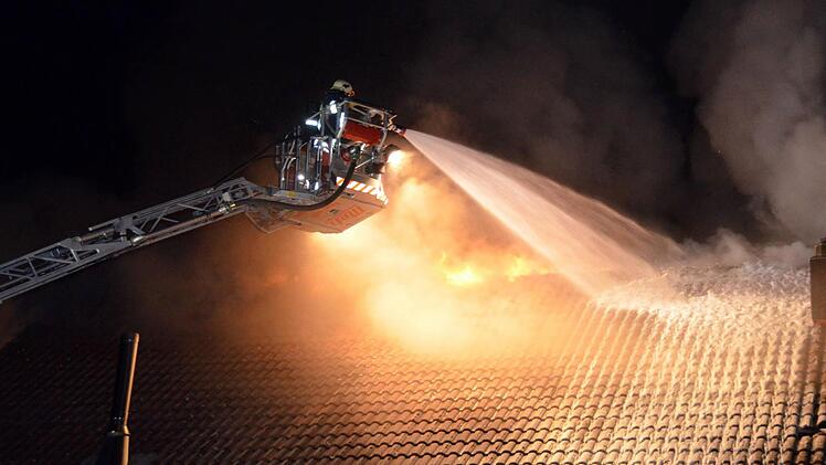 Brand in Frauenroth am 28. November. Foto: Peter Rauch