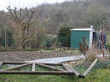 Acht Parzellen in einer Kleingartenanlage in Münnerstadt sind in der Nacht zum Freitag aufgebrochen worden. Bei diesem Grundstück wurde sogar der Zaun samt Tor umgeworfen. Foto: Martina Straub