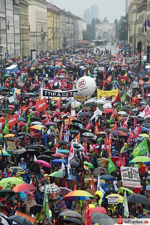 Demonstration gegen die Handelsabkommen