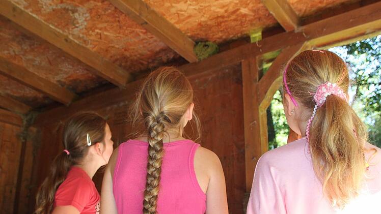 Am Rande der Strecke entdecken die Kinder ein Vogelnest. Foto: Ulrike Müller