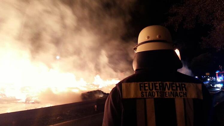 Auch beim Großbrand in der Rauschenhammermühle war die Feuerwehr Stadtsteinach im Einsatz. Foto: Jörg Geyer/Feuerwehr Stadtsteinach
