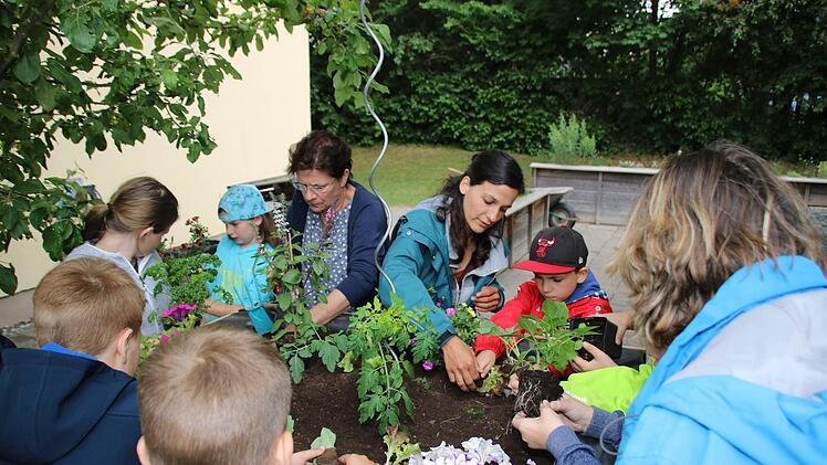 Impressionen vom Pilotprojekt der Kulmbacher Urban-Gardening-Gruppe mit den Melkendorfer Grundschülern Dagmar Besand