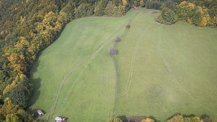 Der Ort der angenommenen Katastrophe aus der Luft. Foto: KFV Forchheim