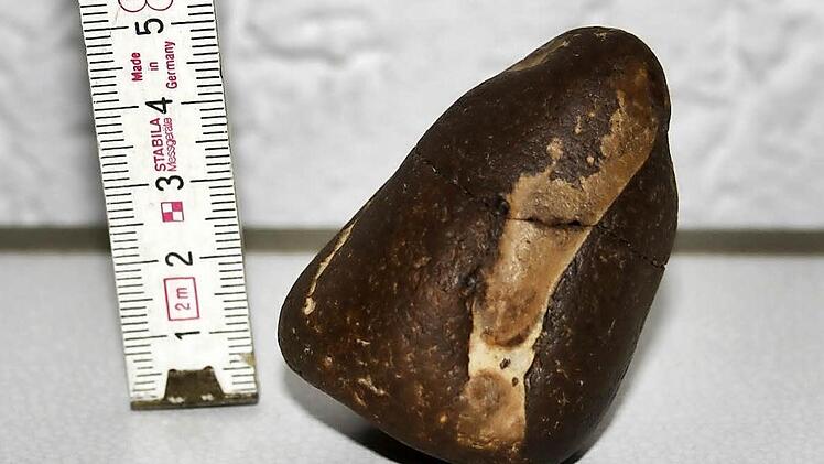 Dieser Fund aus dem Jahr 1972, zwischen Brünn und Bramberg gemacht, hält Bernhard Herrmann aus Untersteinach für ein mögliches Meteoriten-Überbleibsel. Experten hegen aber Zweifel.pr