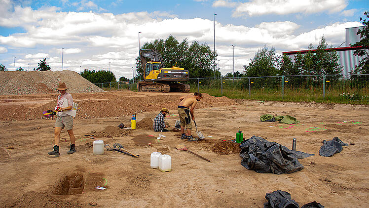 Ausgrabung Höchstadt Gewerbering Archäologen Keltensiedlung