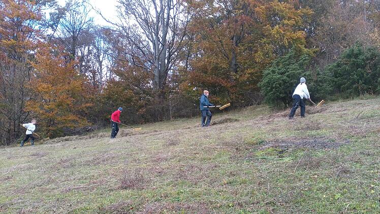 Mit neuer Technik und höherer Vergütung möchte man auch jüngere Menschen für die Landschaftspflege im Landkreis Bad Kissingen gewinnen. Unser Symbolbild entstand in der Rhön bei Landschaftspflegemaßnahmen am Giebelrain. Archivfoto: Hubert Stumpf
