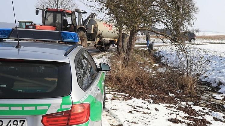 Eine Polizeistreife aus Ebern war vor Ort.