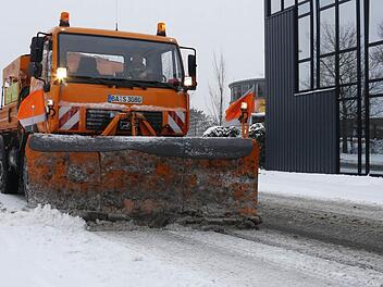 Die Mitarbeiter des Winterdienstes in Bamberg waren am Montag (4. Januar 2016) in voller Mannschaftsstärke im Einsatz. Foto: Matthias Hoch