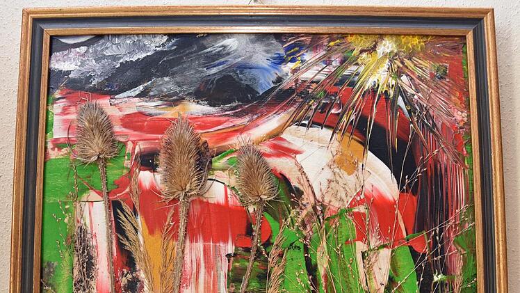 "ferns paint" heiß diese Arbeit von Hannes Betz aus Westheim, für die er Pflanzen aus der Natur verwendete.
