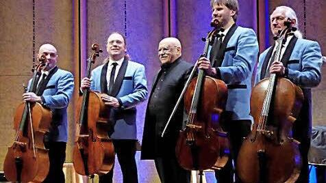 Das Rasttrelli Cello Quartet mit Kira Kraftzoff, Mischa Degtjareff, Kirill Timofeev und Sergio Drabkin. Foto: Gerhild Ahnert