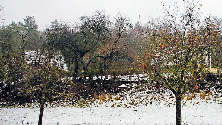 Der Hang unterhalb der Parksiedlung in Maßbach rutscht ab. Er soll deshalb eine Betonschale bekommen, die noch im Erdreich verankert wird. Die Arbeiten sollen im kommenden Jahr durchgeführt werden. Foto: Dieter Britz