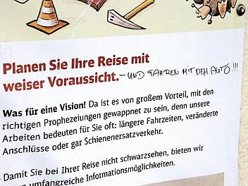 Das Plakat am Forchheimer Bahnhof Foto: Jennifer Hauser