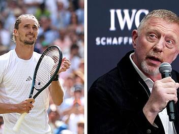 Boris Becker (rechts) staunt &uuml;ber den Wandel des deutschen Tennis-Stars Alexander Zverev.