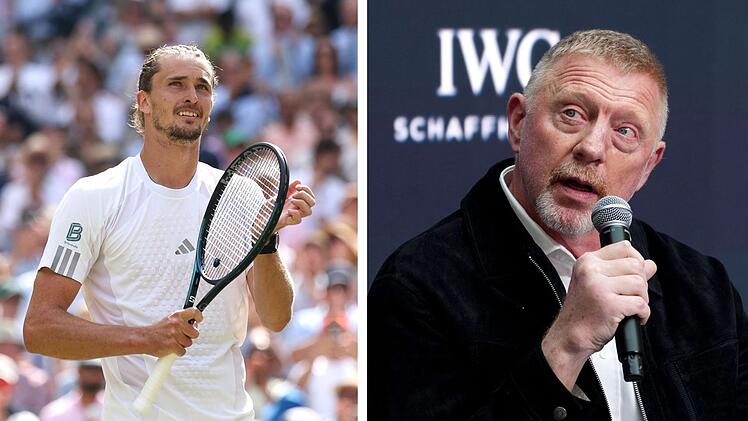 Boris Becker (rechts) staunt &uuml;ber den Wandel des deutschen Tennis-Stars Alexander Zverev.