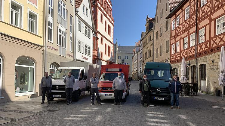 Städtische Helfer verteilen tagtäglich Material zum Schutz vor einer Infektion an die verschiedenen Einrichtungen in der Stadt und dem Landkreis Coburg.Stadt Coburg