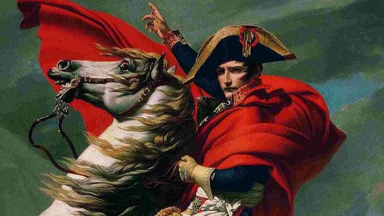 Napoleon auf einem Gemälde von Jacques-Louis David, das in der Landesausstellung in Ingolstadt zu sehen ist. Foto: Belvedere, Wien