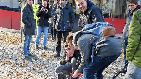 Das Filmteam bei den Dreharbeiten