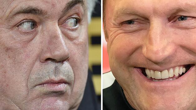 Kombo mit Archivfotos zeigt Bayerns Trainer Carlo Ancelotti und den Trainer des Fu&szlig;ball-Bundesligisten RB Leipzig, Ralph Hasenh&uuml;ttl RB Leipzig spielt am 21.12.2016 ausw&auml;rts gegen den FC Bayern M&uuml;nchen. Foto: Sebastian Willnow/dpa-Zentralbild/dpa